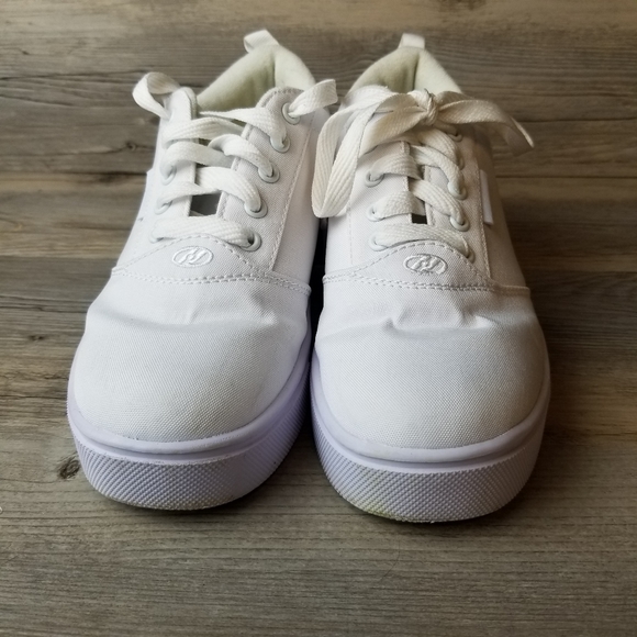 Heelys Pro 20 Canvas All White Wheeled Heel Shoes - Picture 4 of 10